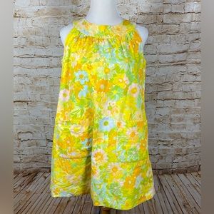 Vintage 1960's  Home Sewn Yellow Floral maternity Tent Blouse  Minidress Small